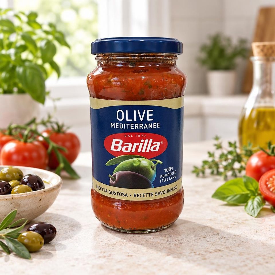 Barilla Соус томатный с черным и зелеными оливками 400гр 6шт