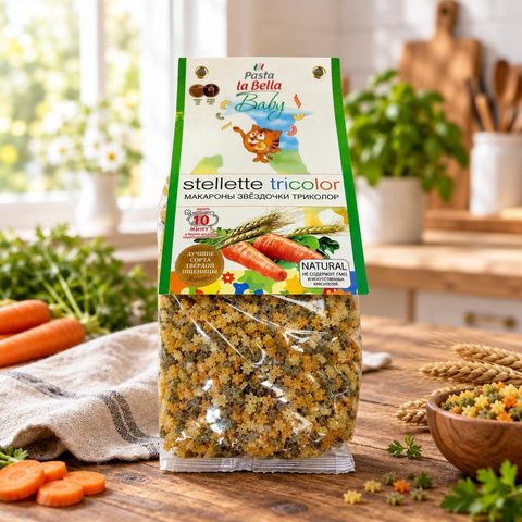 Pasta la Bella Baby Звездочки Триколор 400 гр 10 шт