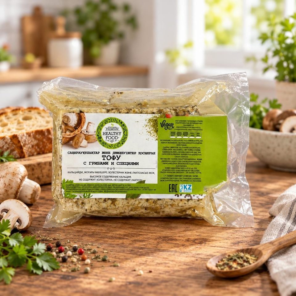 Healthy food Тофу грибами со специями