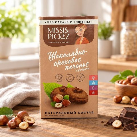 Missis Pickez Печенье Шоколадно-ореховое с фундуком 100 гр