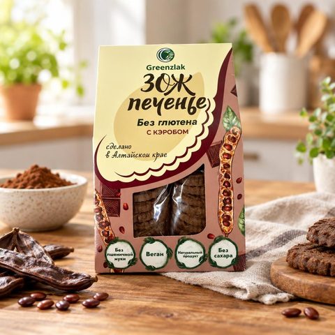 Биопеченье с наполнителем кэробом 150гр 15шт