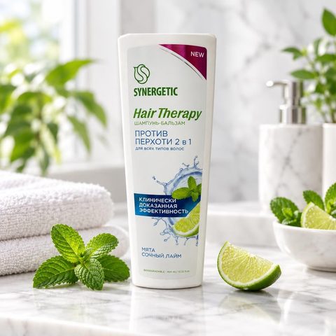 Синергетик Шампунь-бальзам Против перхоти 2в1 Hair Therapy 400мл 6шт