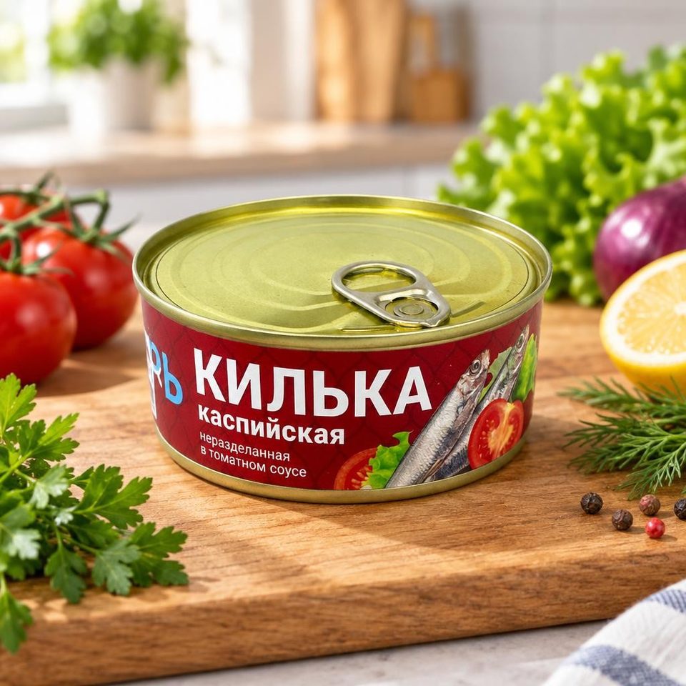 Килька Рыбарь каспийская неразделанная 230 гр 48 шт