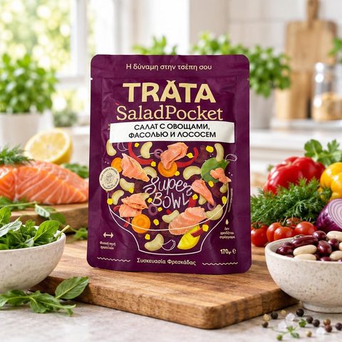 Trata Салат с ласосем, фасолью и овощами 170гр 10шт