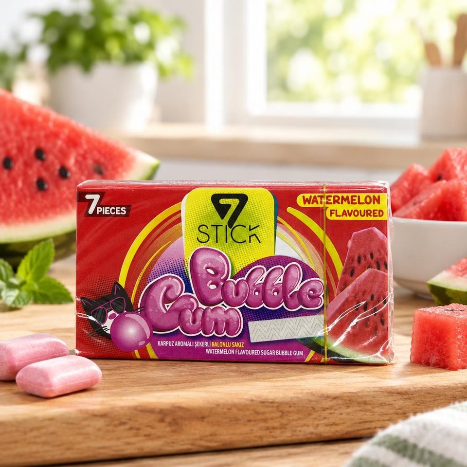 BUBBLE GUM Жевательная резинка 7 WATERMELON 14.5гр 24шт