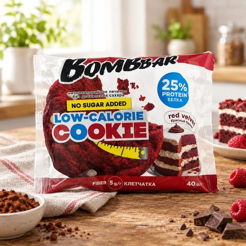 BOMBBAR Печенье неглазированное со вкусом Красный бархат 40гр 12шт