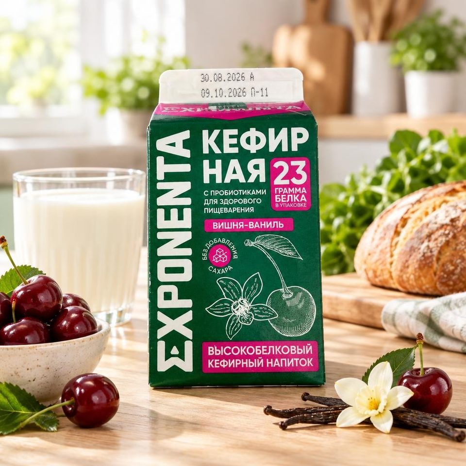 Exponenta Напиток кефирная Вишня-Ваниль 450гр