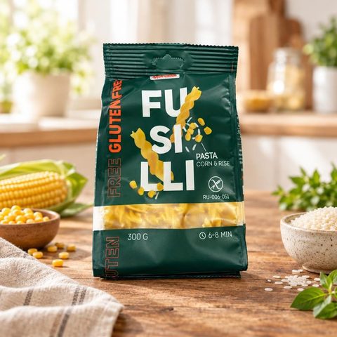 Макароны Спиральки FUSILLI кукурузно-рисовые 300гр 5шт