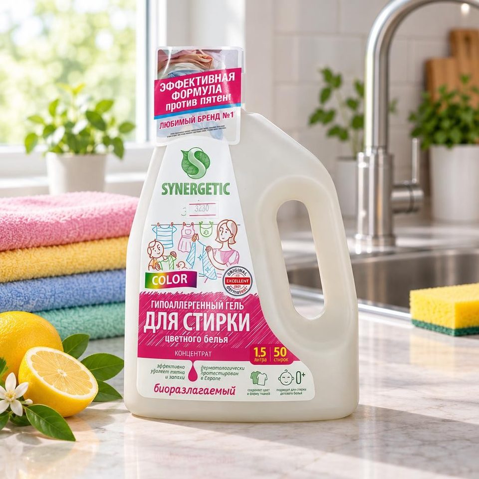 Синергетик гель для стирки Color 1.5л 6шт