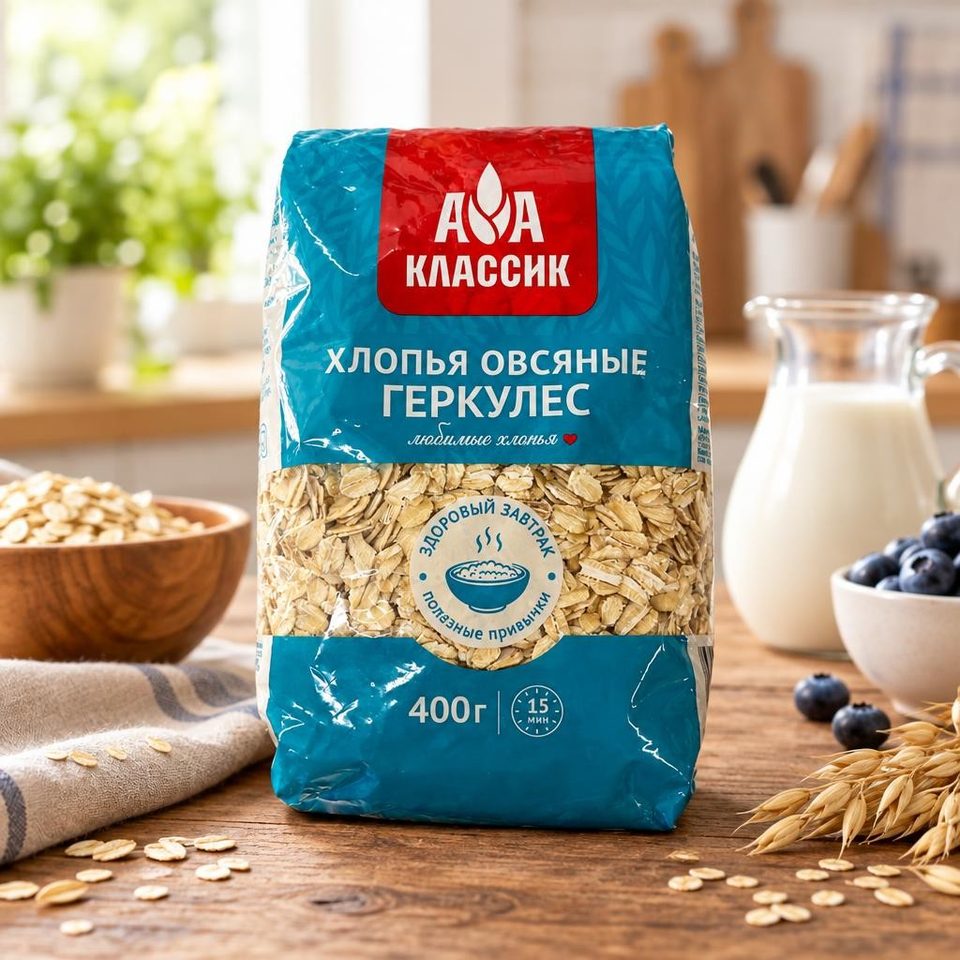 Хлопья геркулес Классик 0,4 кг 12 шт