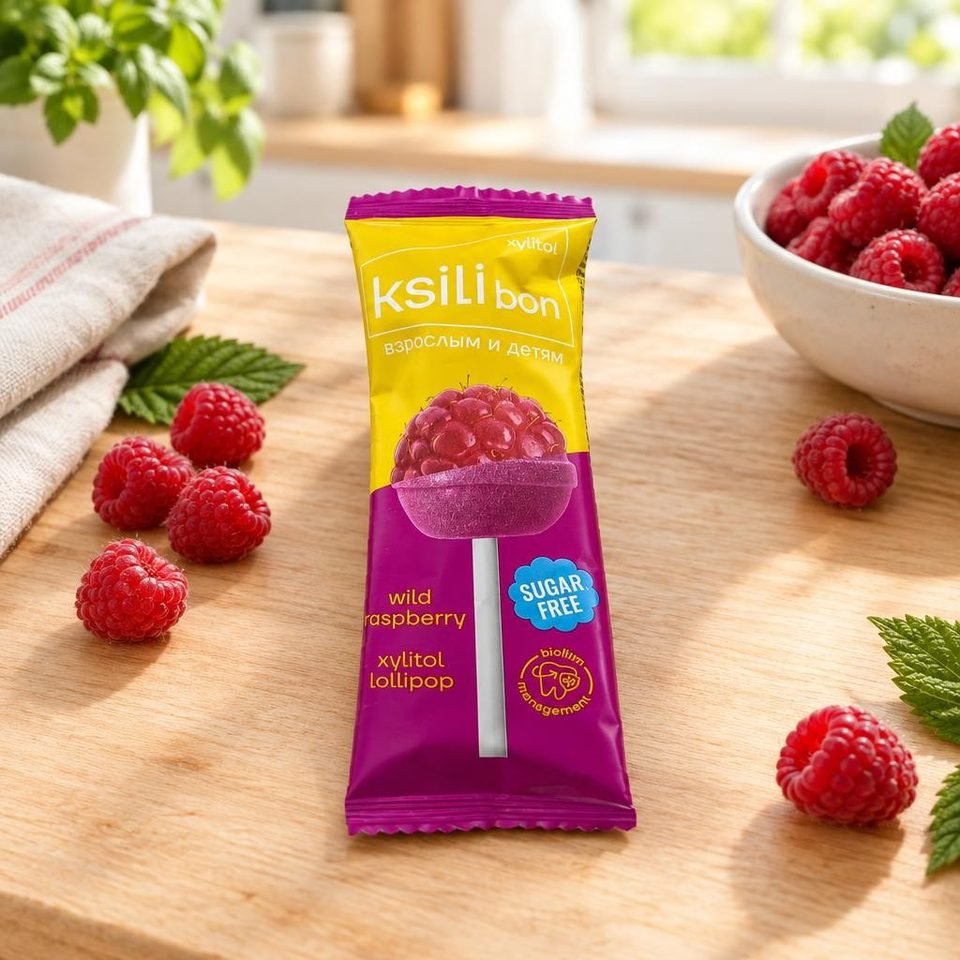 Ksilibon Lollipop Леденцы на палочке Дикая малина 50шт