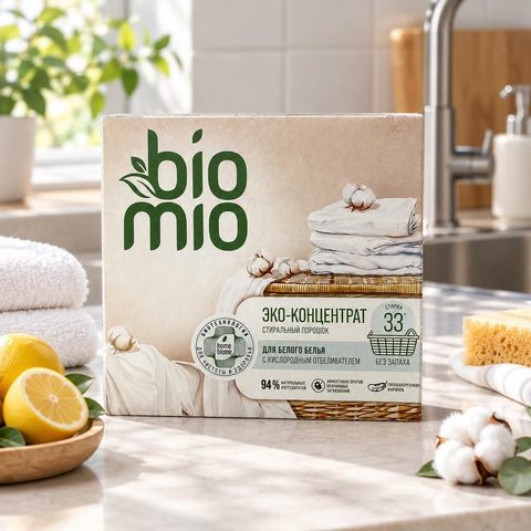 Био МиоЭко Концентрат порошок для стирки белого белья с кислр.отбеливателем 1кг