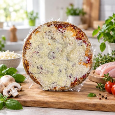 кето пицца с грибами и индейкой
