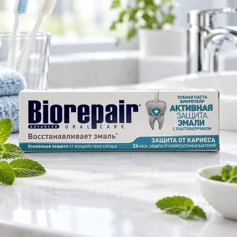 Biorepair Aktiv зубная паста активная защита эмали зубов 75мл