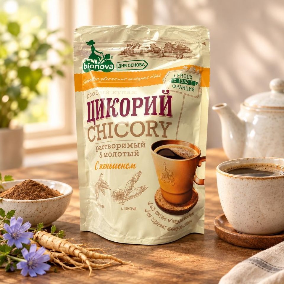 Bianova Напиток из цикория с женьшенем 100гр 12шт