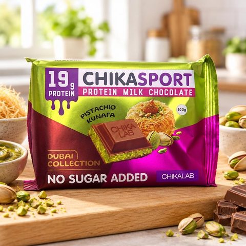 Chikalab Молочный шоколад с фисташковой пастой и хрустящим тестом 100 гр 14шт