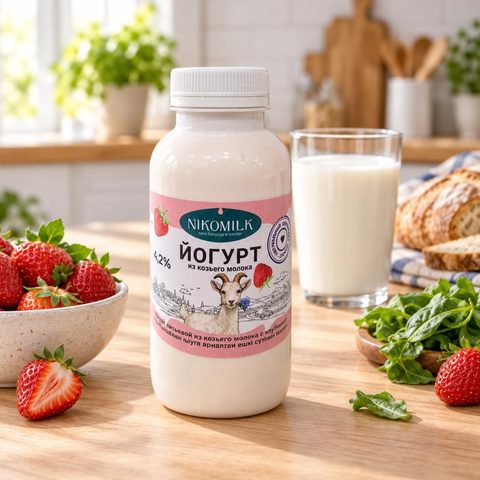NikoMilk йогурт из козьего молока клубника