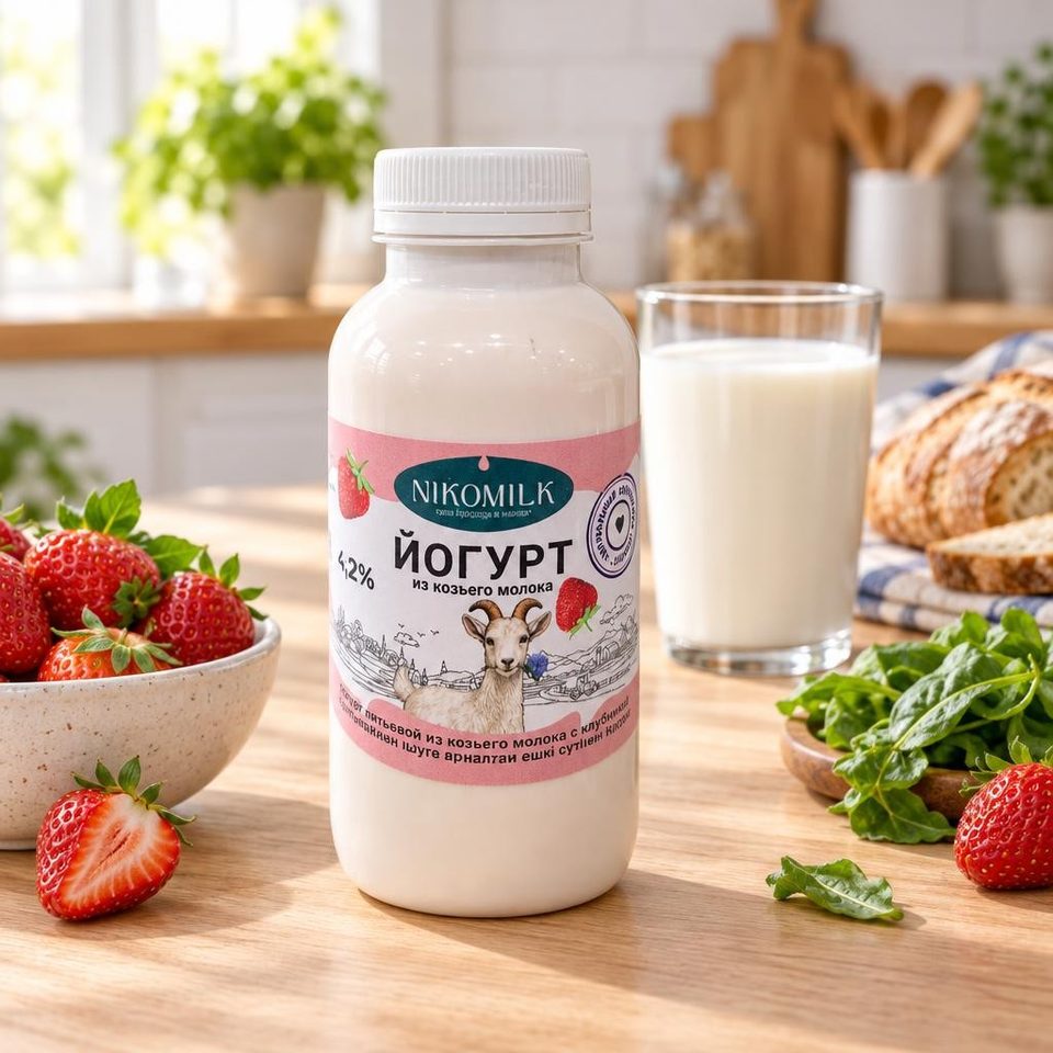 NikoMilk йогурт из козьего молока клубника