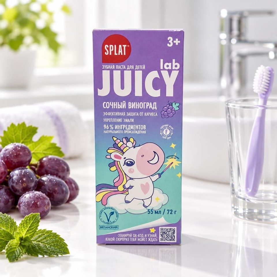 Juicy lab grape/виноград детская зубная паста 55мл