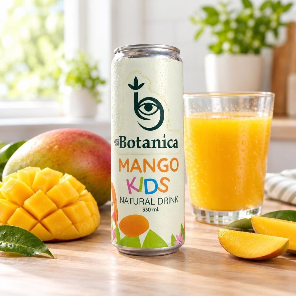 Botanica Напиток натуральный слабогазированный с соком Манго жб 0,33л
