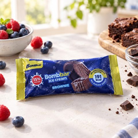Bombbar Мороженое молочное эскимо в шоколаде протеиновое со вкусом Шоколадный брауни 70гр 32шт
