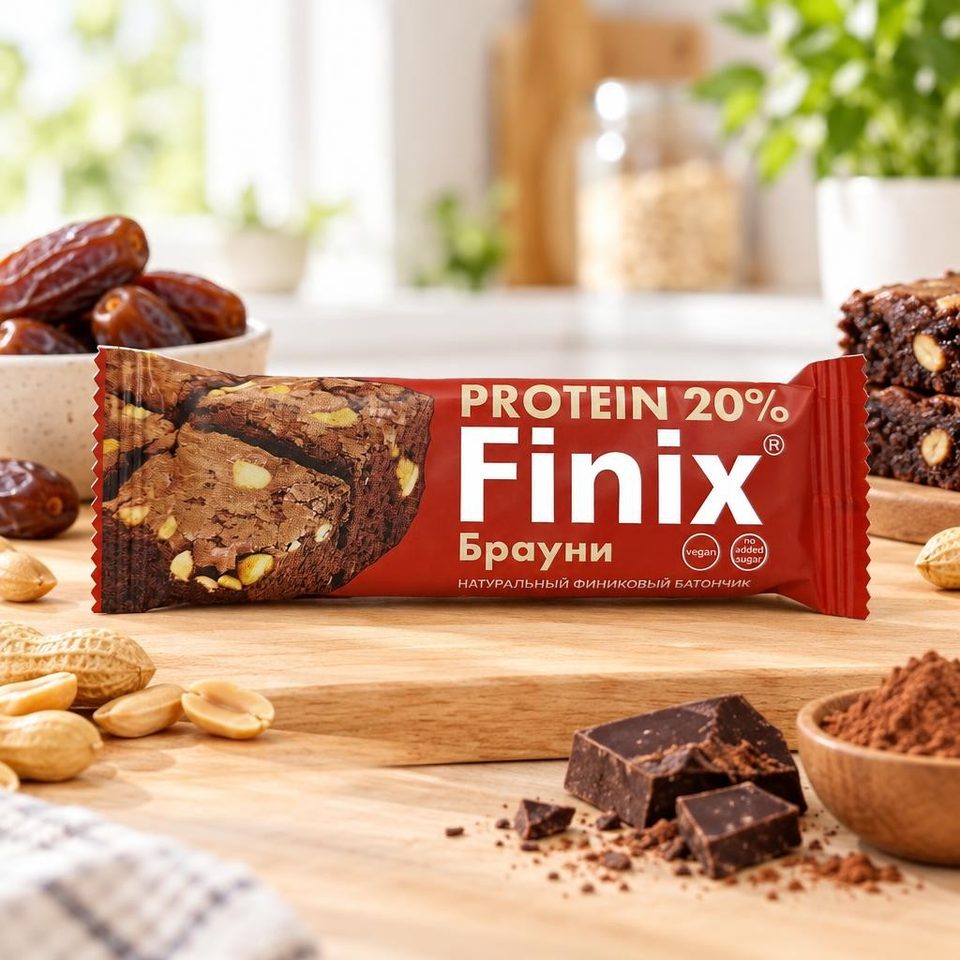 Finix Финиковый батончик с протеином арахисом какао Брауни 30гр 24шт