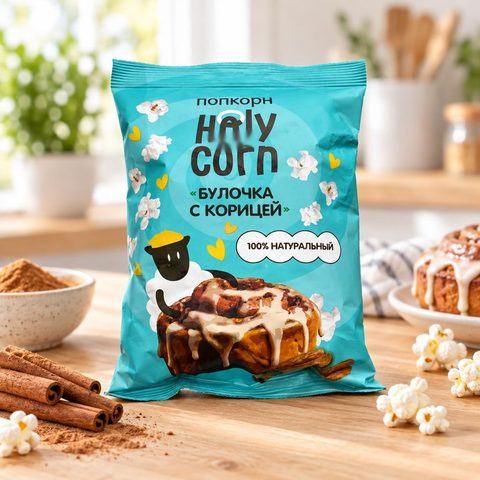 Кукуруза воздушная попкорн Булочка с корицей 35 гр