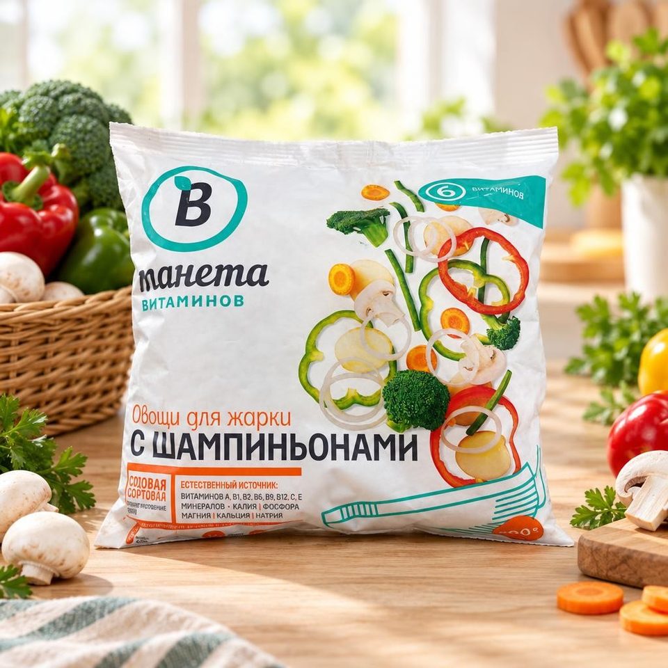 Планета Витаминов Овощи для жарки с шампиньонами 400г 25шт