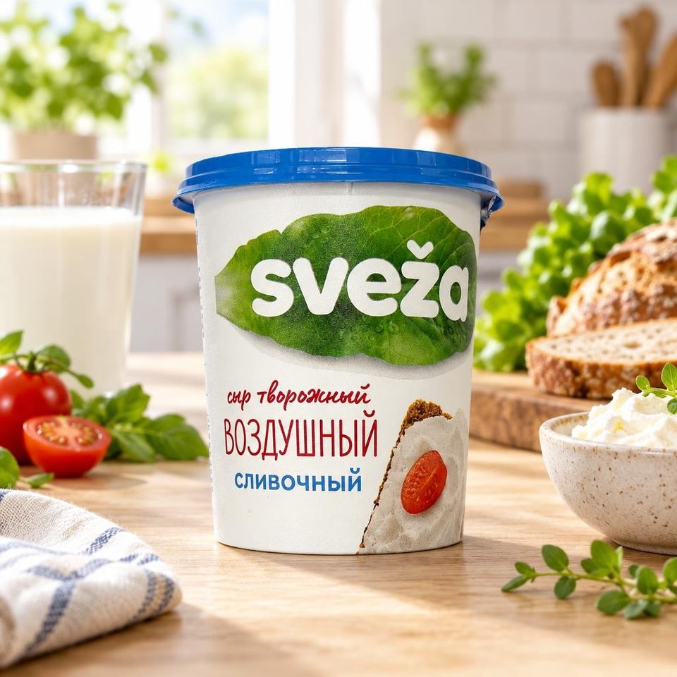 Свежа Сыр творожный Воздушный Сливочный Свежа мдж60% 150гр