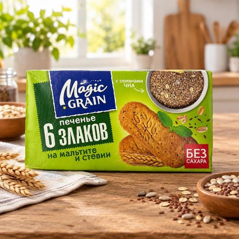 Печенье сдобное 6 Злаков 160 гр 11 шт