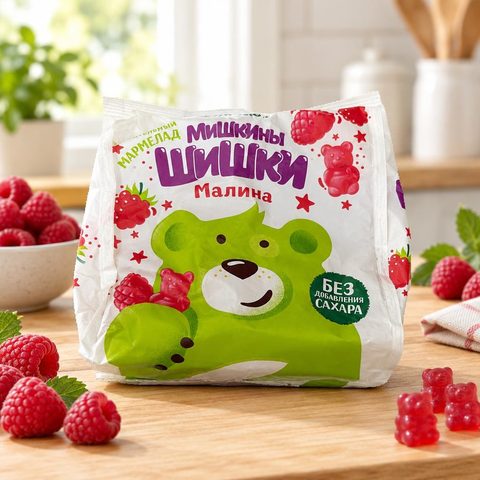 Мармелад Умные сладости жевательный Мишкины шишки со вкусом малины 150 гр