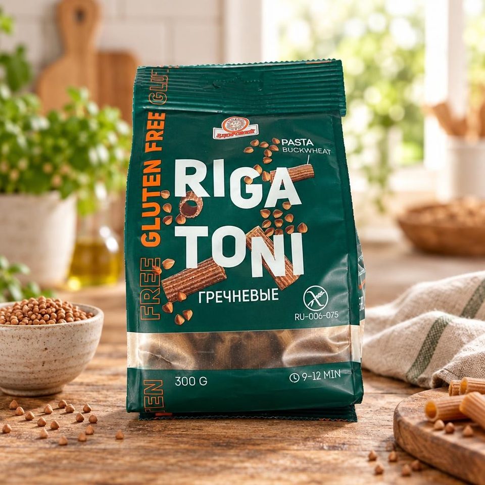 Макароны Трубочки RIGATON гречневые 300гр 5шт