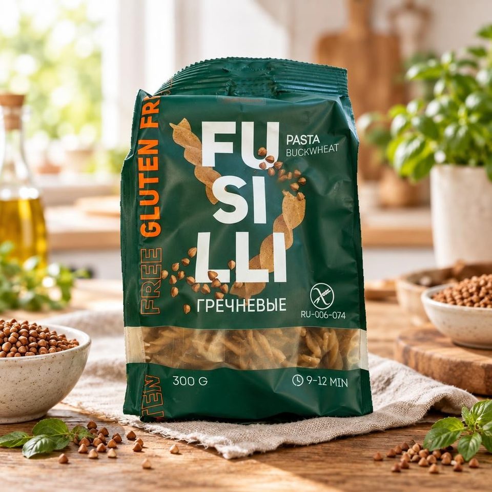 Макароны Спиральки FUSILLI гречневые 300гр 5 шт