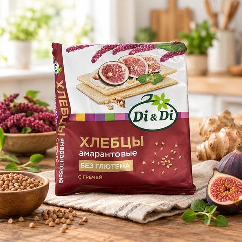 Хлебцы амарантовые Di&Di с топинамбуром и гречей 100 гр 12 шт