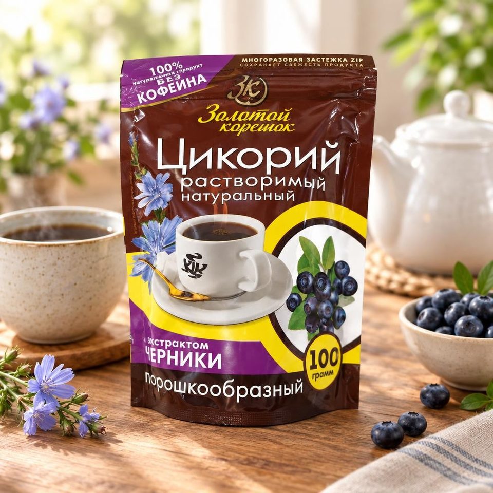 Цикорий порошок Золотой Корешок с черникой ZIP 100 гр 12 шт