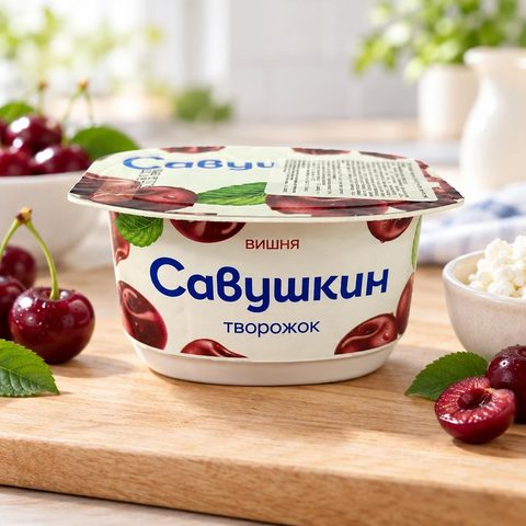 паста творожная десертная вишня 120 гр савушкин