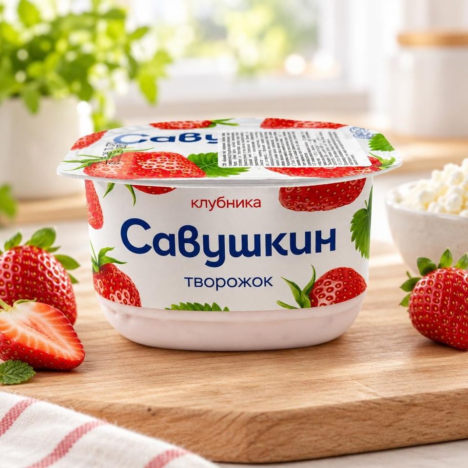 паста творожная десертная клубника 120 гр савушкин