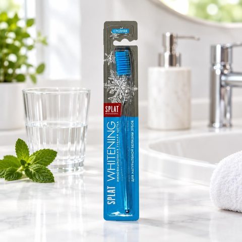 Splat Whitening Зубная щетка средная голубая