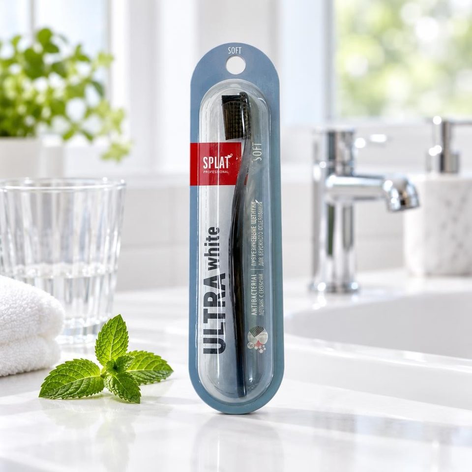 Зубная щетка Ultra white мягкая (серая)