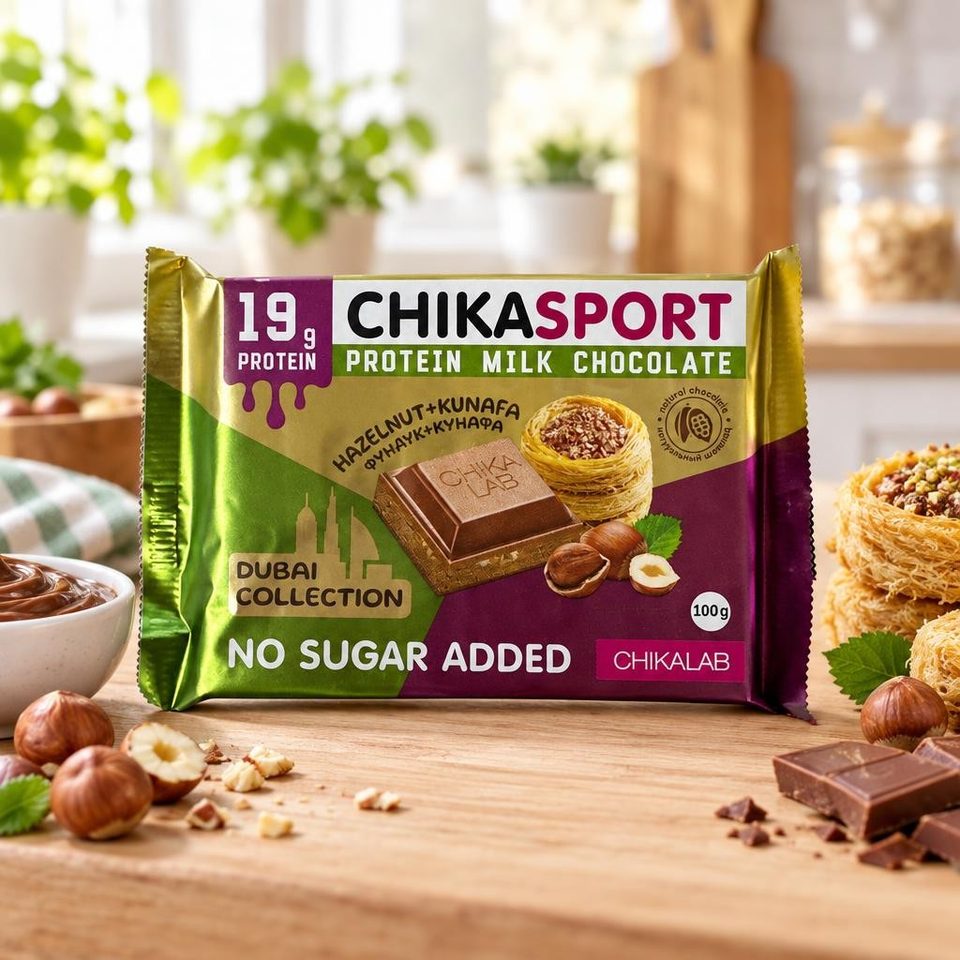 Chikalab Молочный шоколад с фундучной пастой и хрустящим тестом 100 гр 4 шт