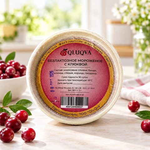мороженое с клюквой 160 гр Qluqva