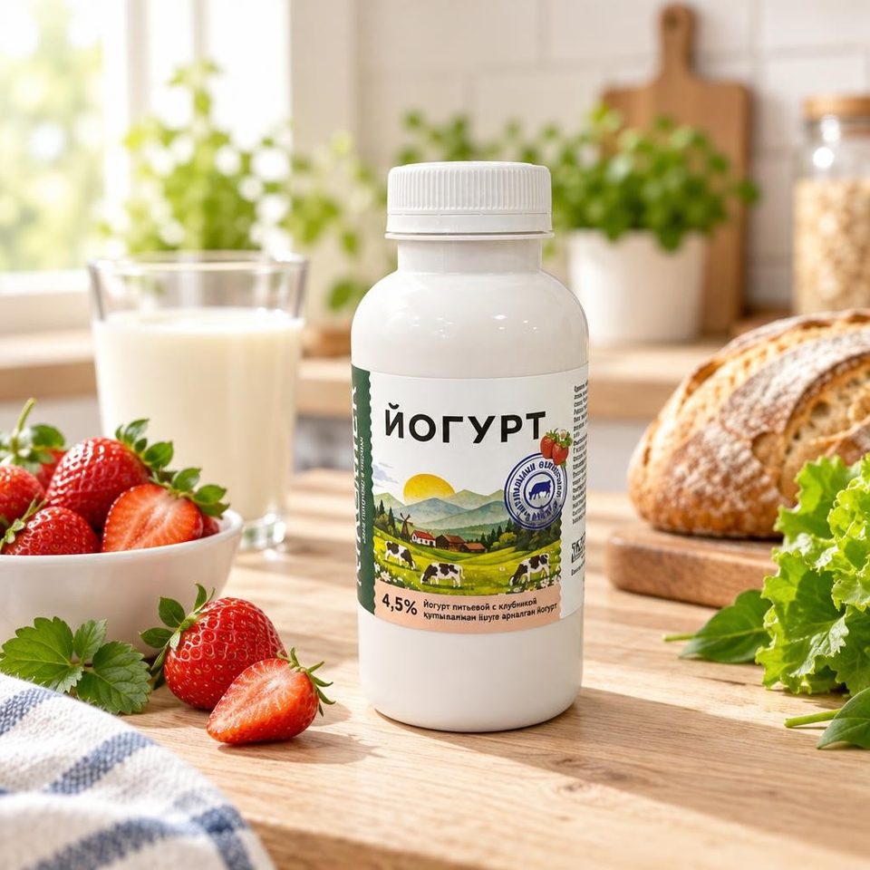 Йогурт коровье добрая коза клубника