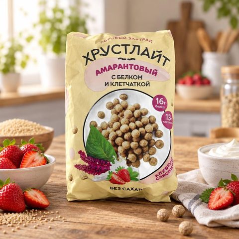 Сибирская клетчатка Завтрак Хрустлайт клубнично-сливочный с белком и клетчаткой 150гр 10шт
