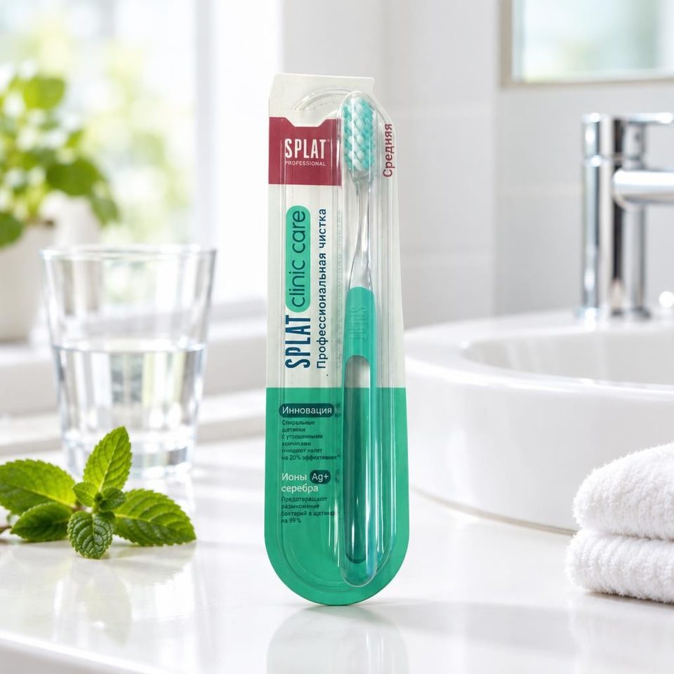 Splat professional зуб щетка для чувствительных зубов Clinic Care Средняя Зеленая
