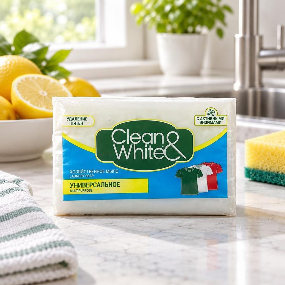 хозяйственное мыло Clean White 1 шт