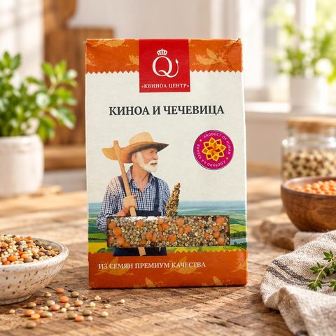 Крупа Киноа и чечевица кор 350гр 12шт