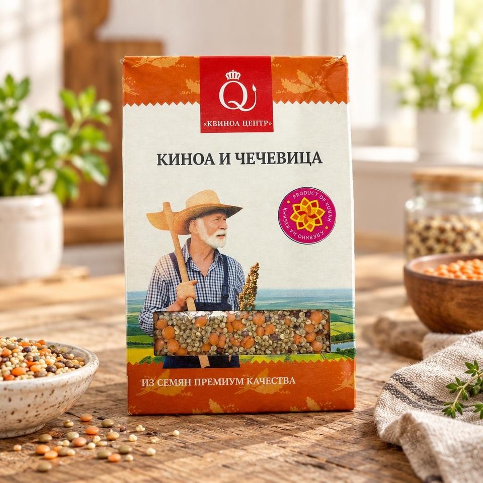 Крупа Киноа и чечевица кор 350гр 12шт