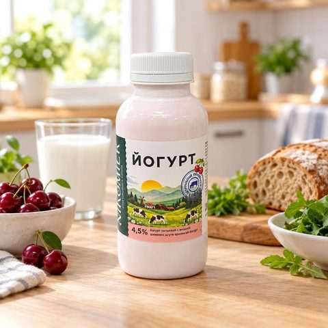 Йогурт коровье добрая коза вишня