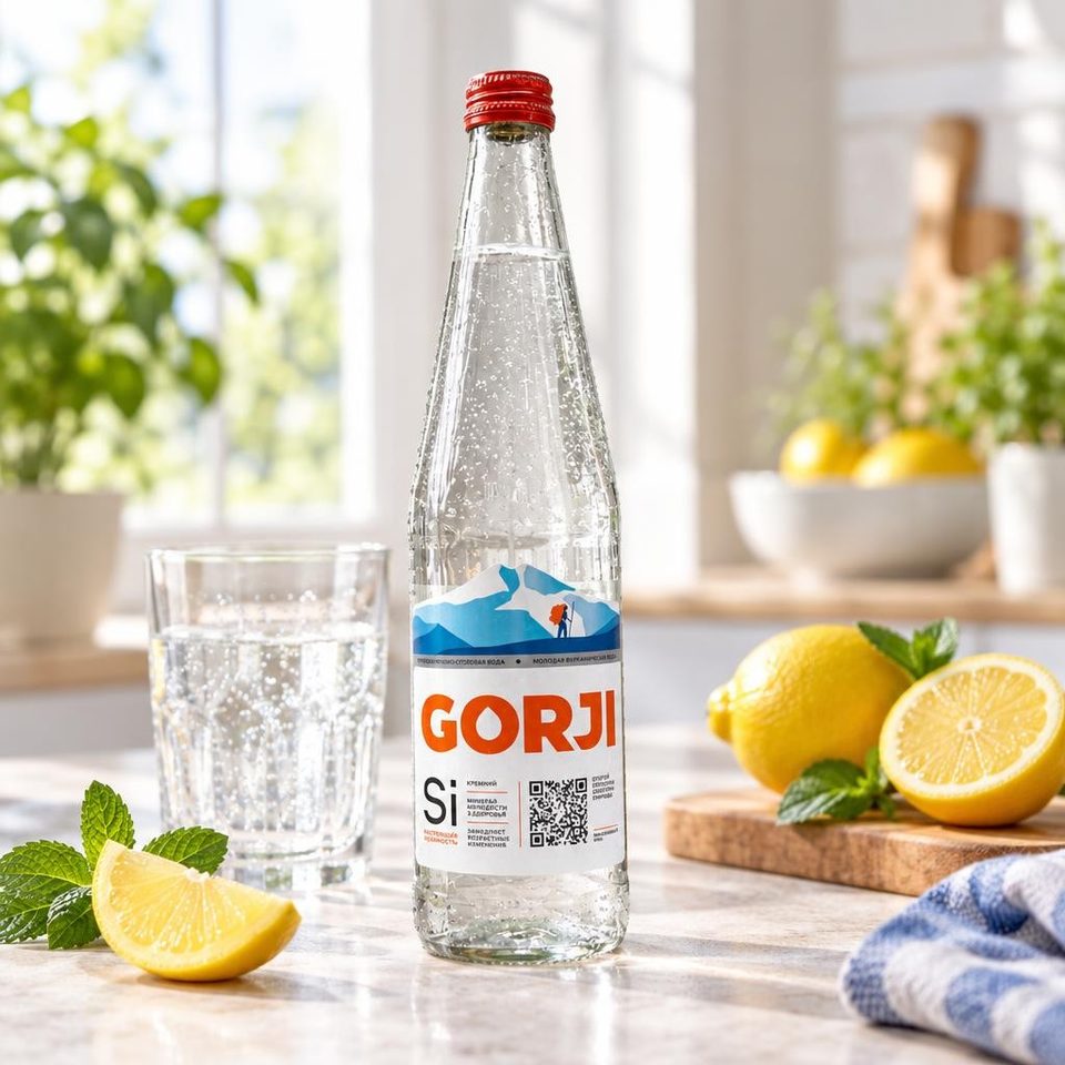 GORJI Вода природная лечебно-столовая, газированная 0,5 л стекло, 0,5/20