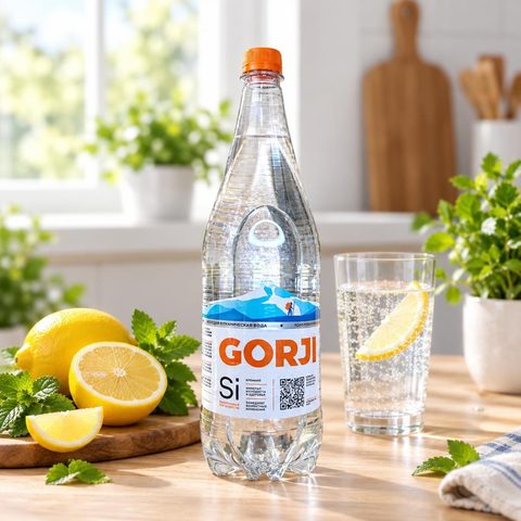 GORJI Вода природная лечебно-столовая, газированная 1л, пэт 1/6
